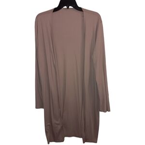 Knee Length Open Cardigan with Side Slits, Missing Brand Tag, Mauve-ish Tan, EUC